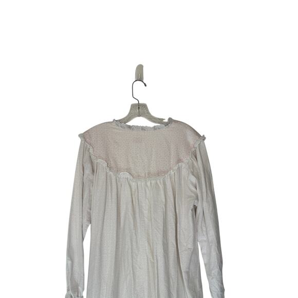 Lanz of Salzburg Pink Dainty Coquette Lounge Cotton Flannel Nightgown Size Large - Picture 9 of 13